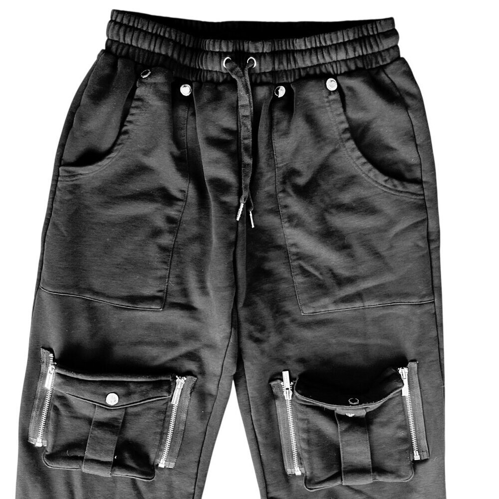 NWOT Manier De Voir Cargo Black Pants - Picture 5 of 11